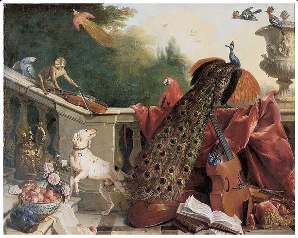 Animals, Flowers and Fruits, vintage artwork by François Desportes, 12x8" (A4) Poster