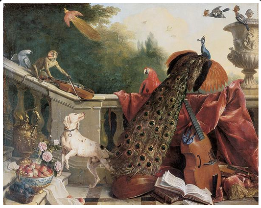 Animals, Flowers and Fruits, vintage artwork by François Desportes, 12x8" (A4) Poster