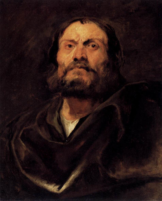 Bust of an Apostle, vintage artwork by Anthony van Dyck, 12x8" (A4) Poster