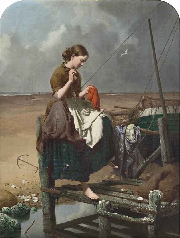 The Fisherman’s Wife, vintage artwork by William Edward Millner, 12x8" (A4) Poster