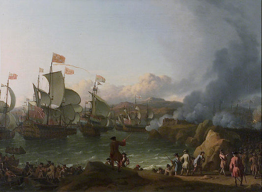 The Battle of Vigo Bay, 12 October 1702, vintage artwork by Ludolf Backhuysen, 12x8" (A4) Poster