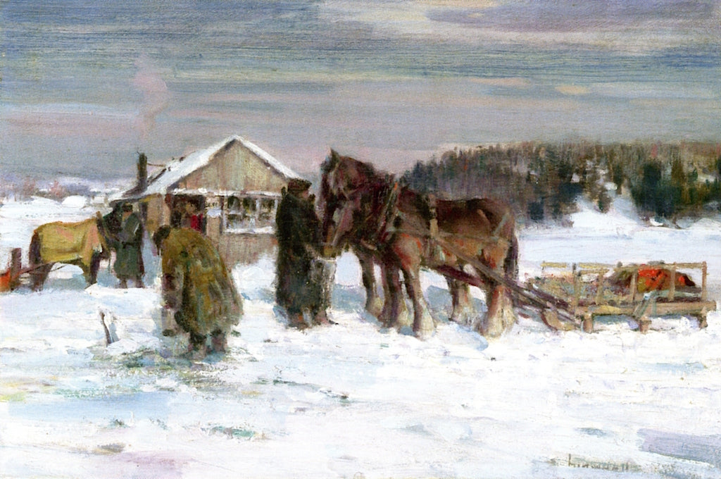 Ice Fishing, Gatineau by Peleg Franklin Brownell,A3(16x12")Poster