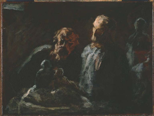 Two Sculptors, vintage artwork by Honore Daumier, A3 (16x12") Poster Print