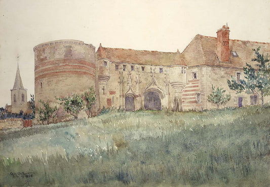 Chateau de l'Houblouniere, vintage artwork by Cass Gilbert, 12x8" (A4) Poster