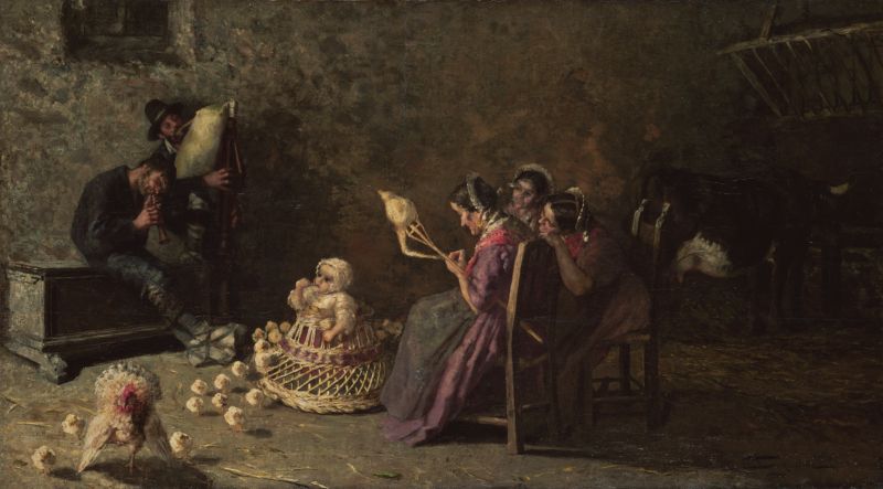 Bagpipers of Brianza by Giovanni Segantini,A3(16x12")Poster