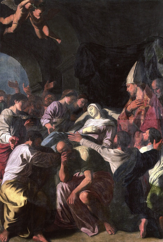 Death of the Virgin, vintage artwork by Nicolas Poussin, 12x8" (A4) Poster