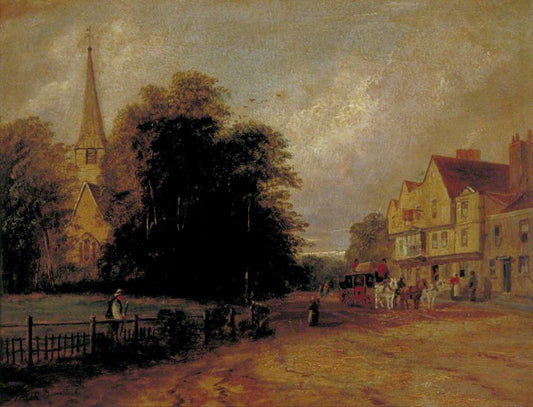 The King's Head, Chigwell, Essex, vintage artwork by Joseph Nash, A3 (16x12") Poster Print