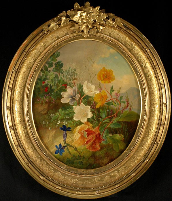 Flower composition, vintage artwork by Joseph Schuster, A3 (16x12") Poster Print