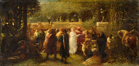 Festivities in the Park, vintage artwork by François Chifflart, 12x8" (A4) Poster