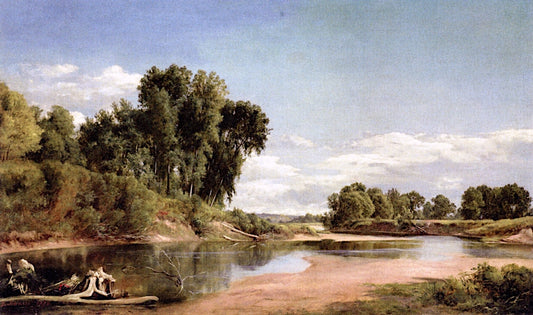 Study from Nature, Creek, Hurley, vintage artwork by David Johnson, 12x8" (A4) Poster