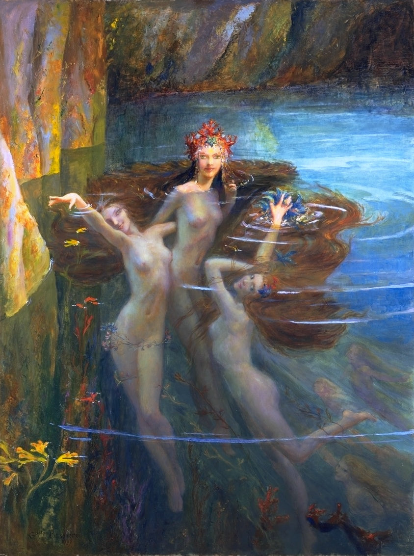 The Nereides by Gaston Bussiere,A3(16x12")Poster