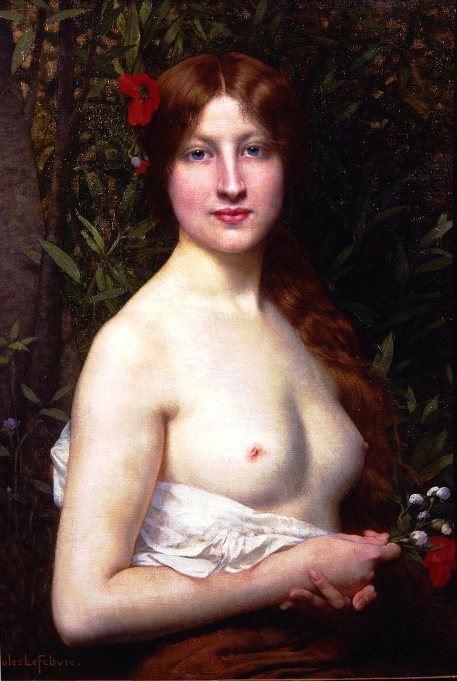 Fleurs des Champs, vintage artwork by Jules Joseph Lefebvre, 12x8" (A4) Poster