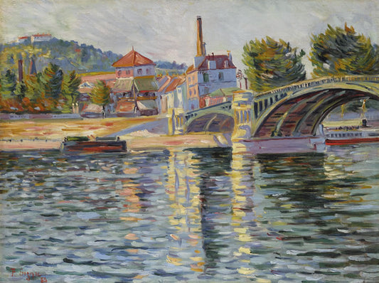 The Bridge at Suresnes, vintage artwork by Paul Signac, 12x8" (A4) Poster
