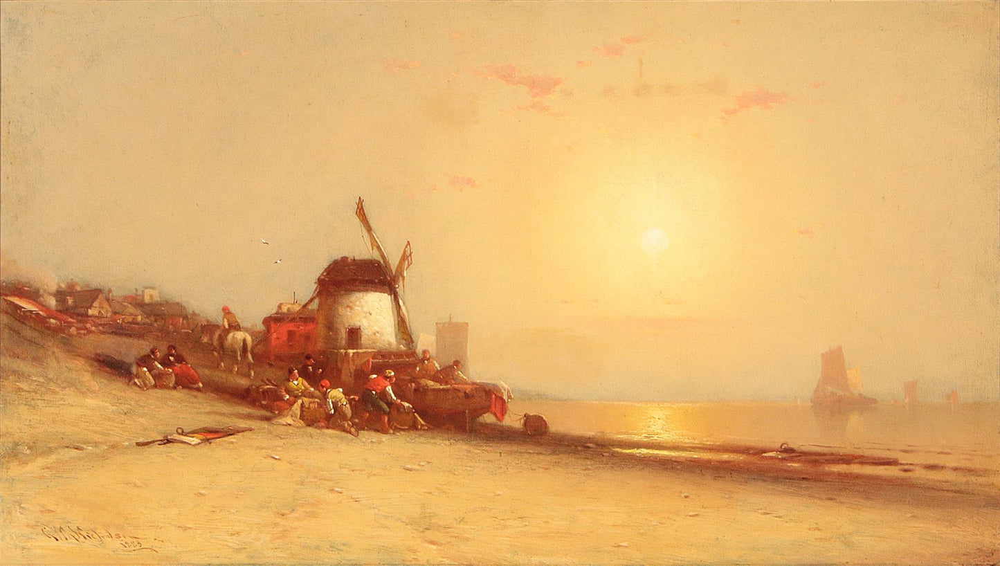 Repairing the Sails, vintage artwork by George Washington Nicholson, 12x8" (A4) Poster