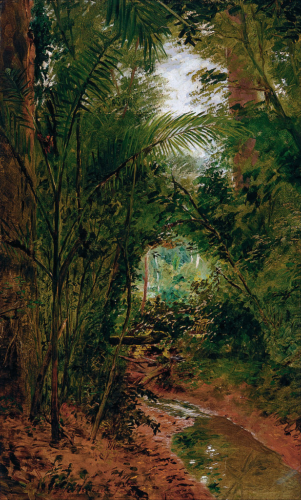 Landscape at the Rio das Pedras, vintage artwork by Jose Ferraz de Almeida Junior, 12x8" (A4) Poster