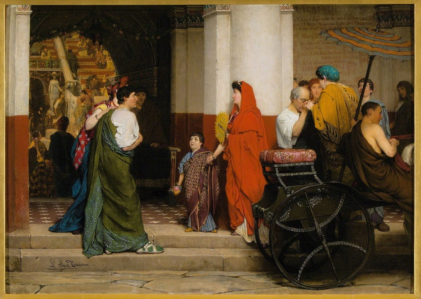 Entrance to a Roman Theatre, vintage artwork by Sir Lawrence Alma-Tadema, 12x8" (A4) Poster