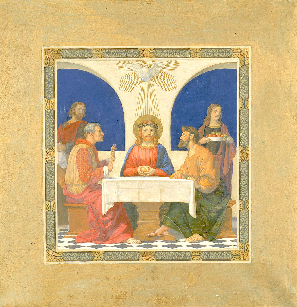 Supper at Emmaus, vintage artwork by Henry Siddons Mowbray, 12x8" (A4) Poster