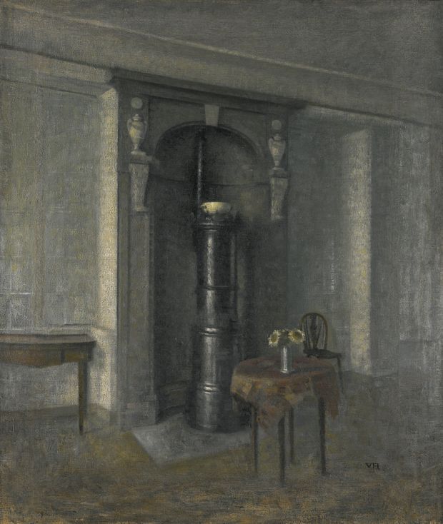 Interior with a Marble Niche by Vilhelm Hammershoi,A3(16x12")Poster