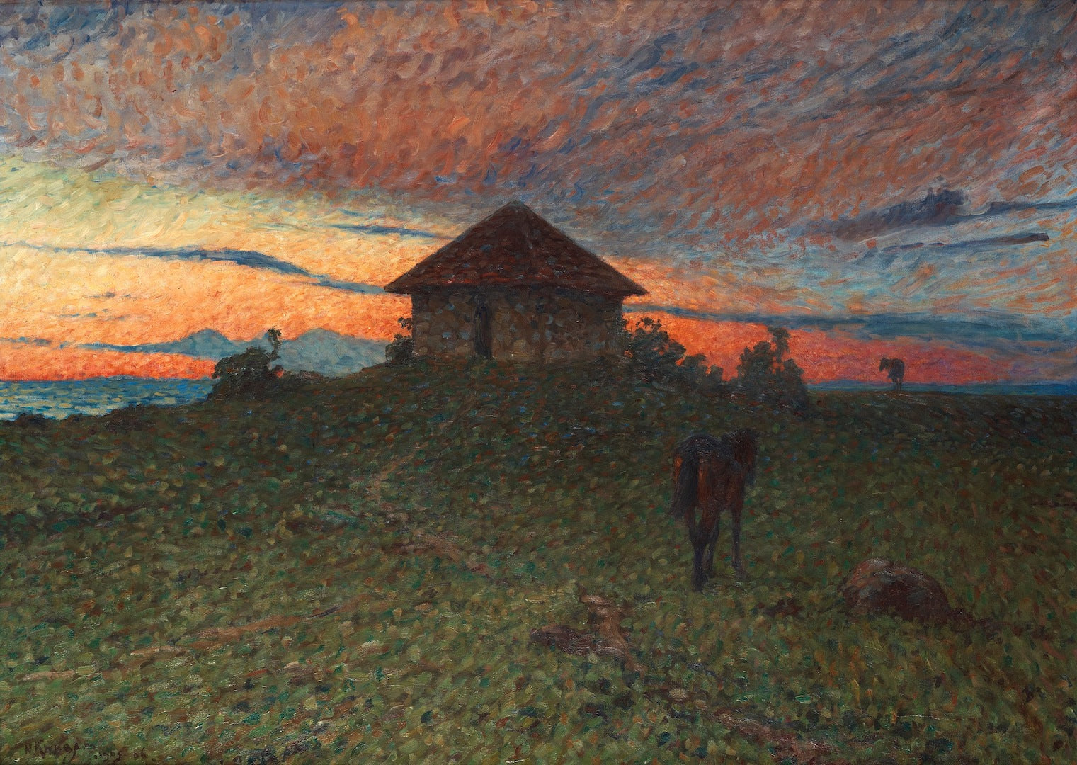 Lanscape with a horse by Nils Kreuger,A3(16x12")Poster