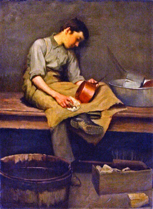 Boy Asleep, vintage artwork by Jean Mannheim, 12x8" (A4) Poster