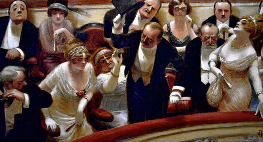 The Latecomers, vintage artwork by Albert Guillaume, 12x8" (A4) Poster