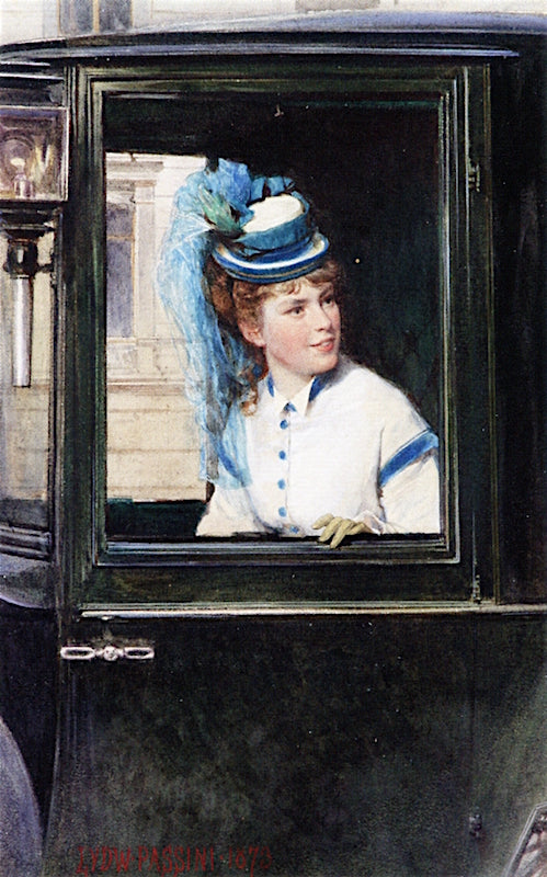 The Carriage Ride, vintage artwork by Ludwig Johann Passini, 12x8" (A4) Poster