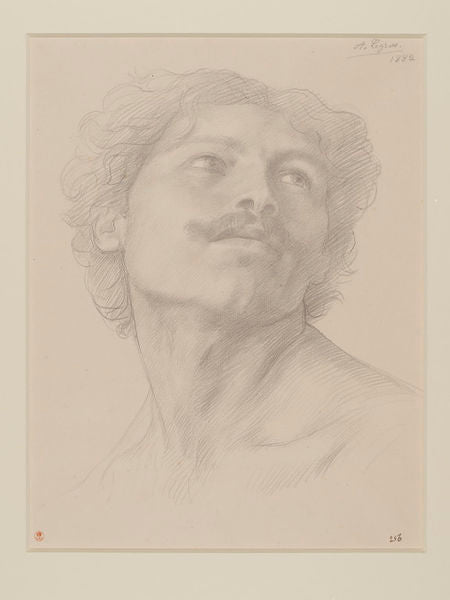 Study Head of a Man, vintage artwork by Alphonse Legros, 12x8" (A4) Poster