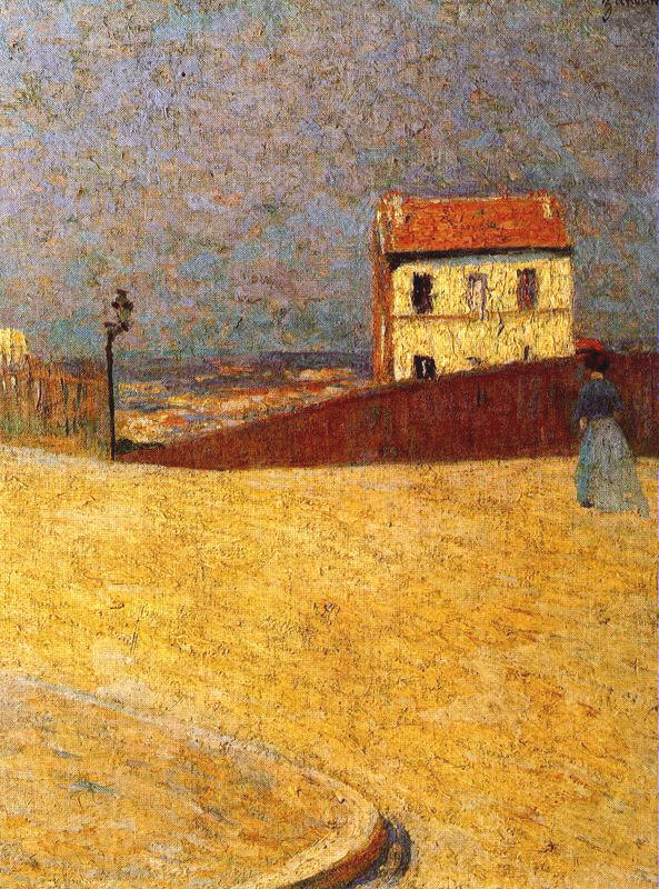 House, Montmartre, vintage artwork by Federico Zandomeneghi, 12x8" (A4) Poster