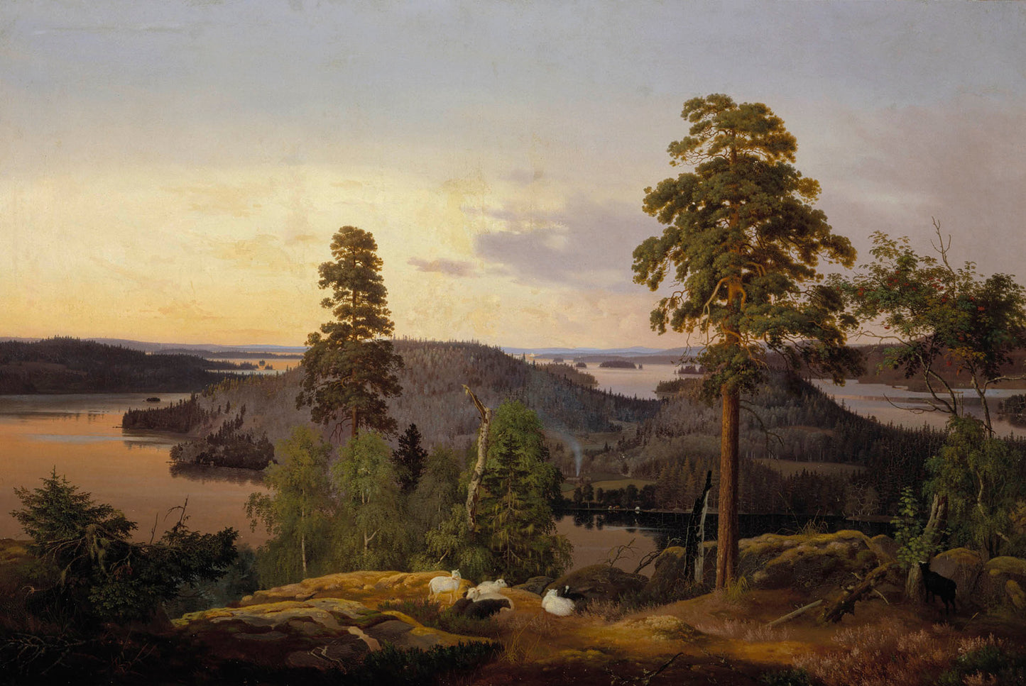 View of Haminalahti, vintage artwork by Ferdinand von Wright, 12x8" (A4) Poster