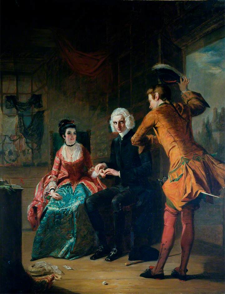 Scene from Laurence Sterne's 'A Sentimental Journey', vintage artwork by William Powell Frith, A3 (16x12") Poster Print
