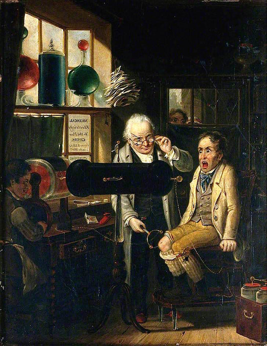 Dispensing of Medical Electricity, vintage artwork by Edmund Bristow, 12x8" (A4) Poster