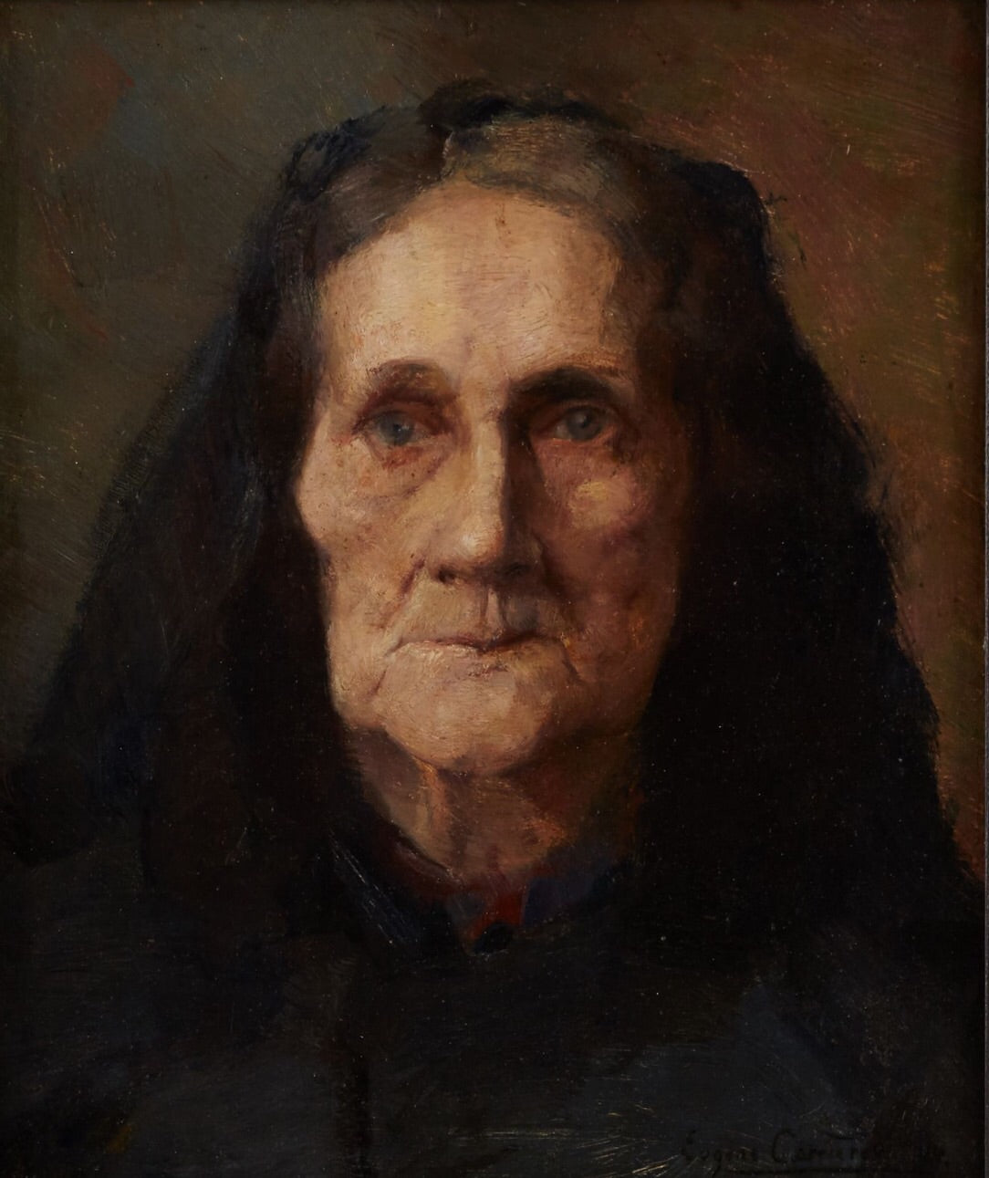 The old woman, vintage artwork by Eugène Carrière, 12x8" (A4) Poster