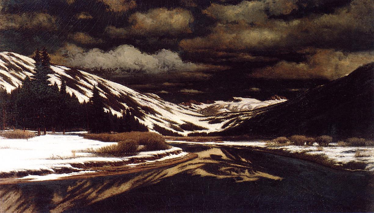 Early Winter in the Sierra Nevada, vintage artwork by William Bradford, 12x8" (A4) Poster