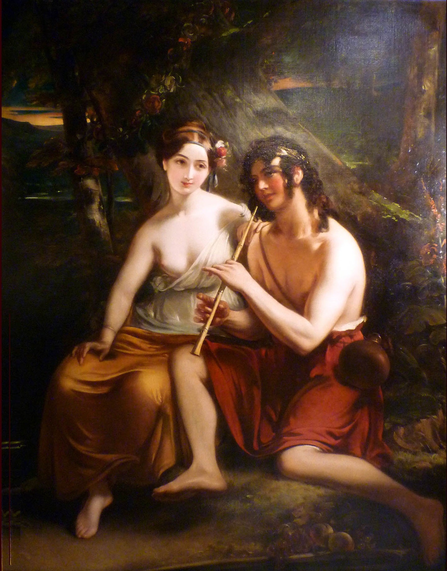 Daphne and Chloe, vintage artwork by August Riedel, A3 (16x12") Poster Print