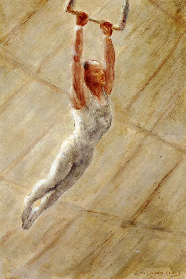 The Trapeze Artist, vintage artwork by John Steuart Curry, 12x8" (A4) Poster