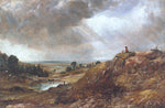 Branch Hill Pond, Hampstead Heath, with a Boy Sitting on a Bank, vintage artwork by John Constable, 12x8" (A4) Poster