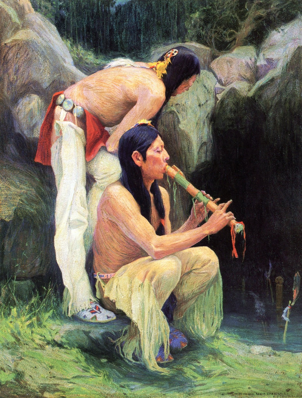 The Magic Flute by Eanger Irving Couse,A3(16x12")Poster