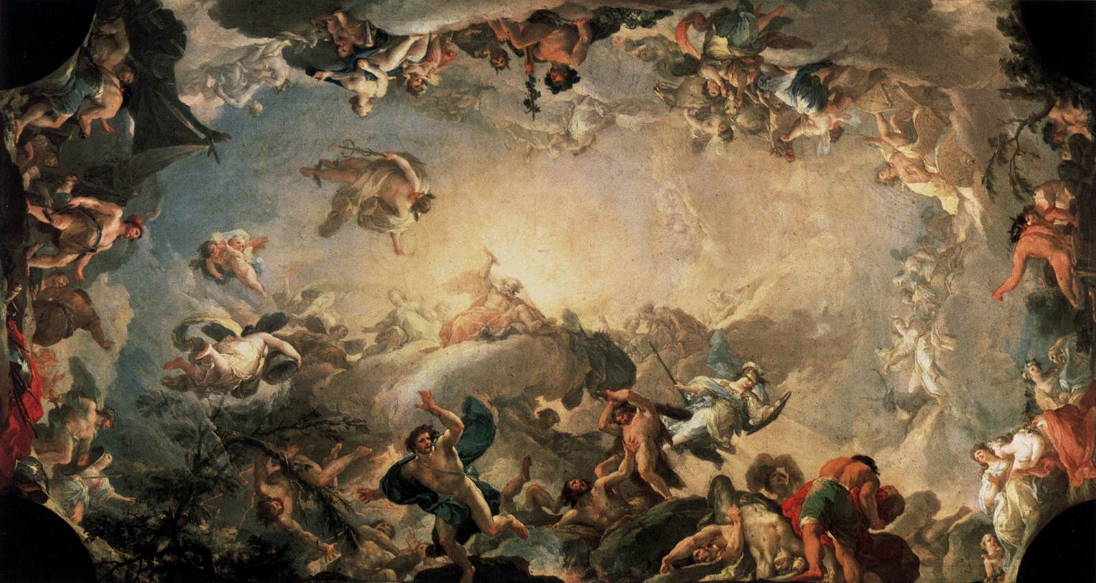 Olympus: The Fall of the Giants, vintage artwork by Francisco Bayeu y Subias, 12x8" (A4) Poster