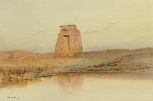 A Bedouin Goatherd on the Banks of the Nile, vintage artwork by John Varley the Younger, 12x8" (A4) Poster