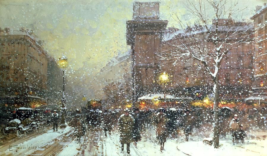 Porte St.Martin in Paris by Eugene Galien-Laloue,A3(16x12")Poster