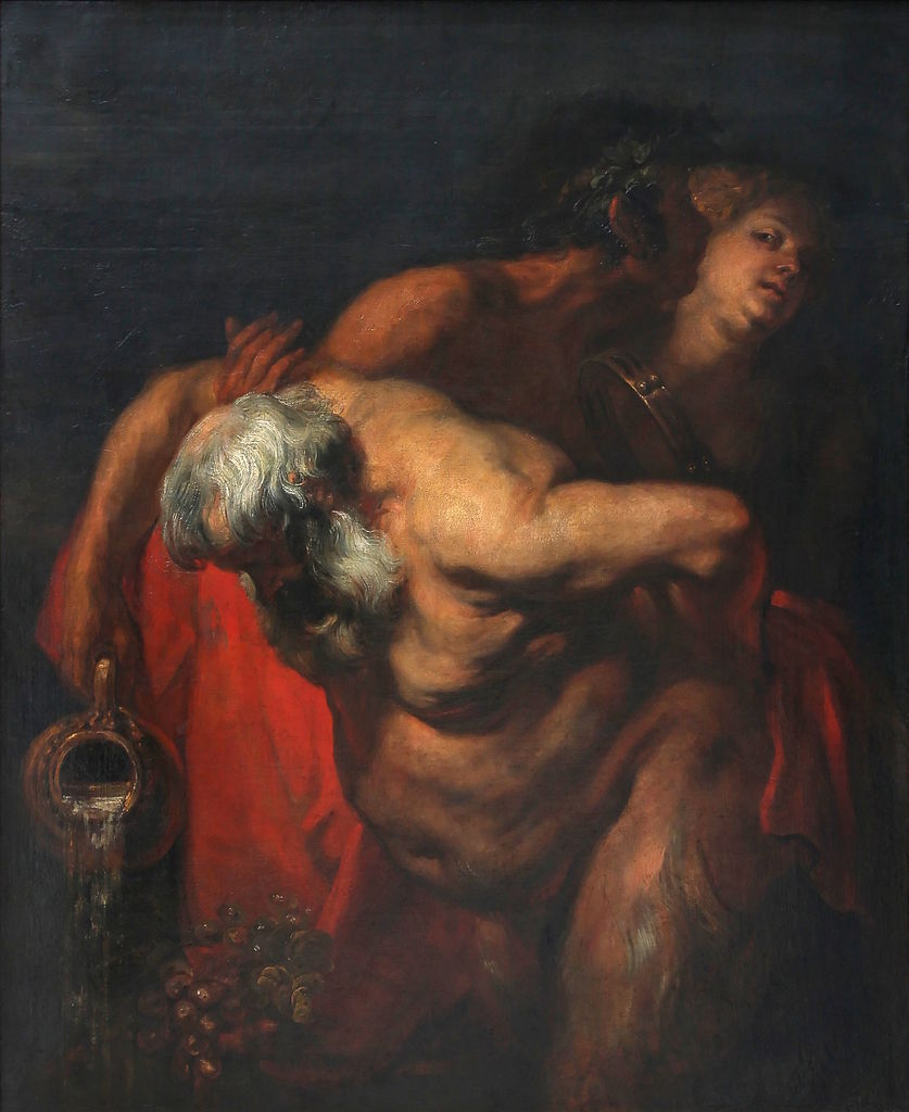 Drunken Silenus, vintage artwork by Anthony van Dyck, 12x8" (A4) Poster
