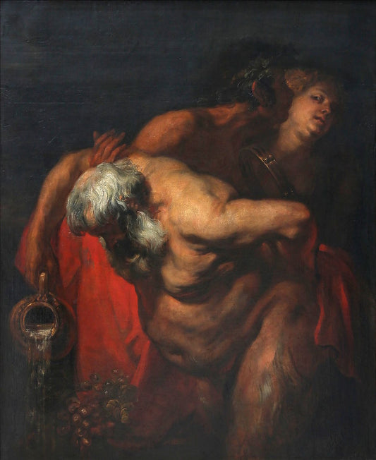 Drunken Silenus, vintage artwork by Anthony van Dyck, 12x8" (A4) Poster
