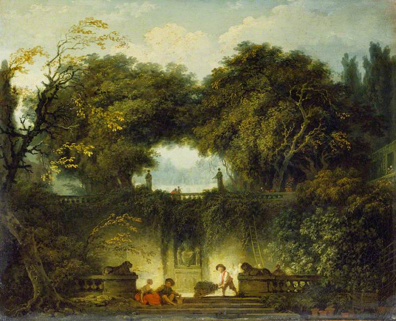 Le Petit Parc, vintage artwork by Jean-Honore Fragonard, 12x8" (A4) Poster