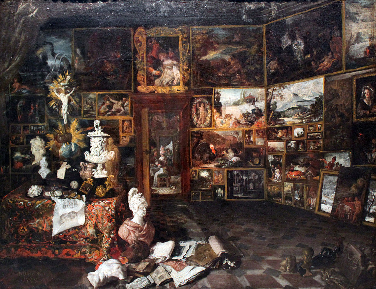 A Picture Cabinet, vintage artwork by Christian Wilhelm Ernst Dietrich, 12x8" (A4) Poster