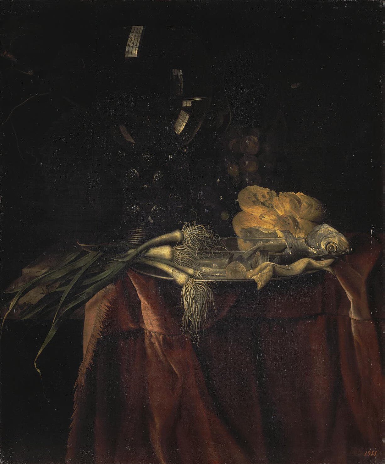 Snack, vintage artwork by Willem van Aelst, 12x8" (A4) Poster