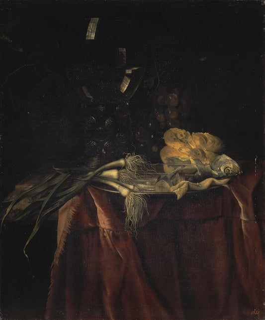 Snack, vintage artwork by Willem van Aelst, 12x8" (A4) Poster