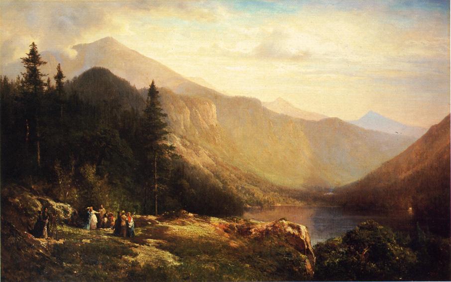 An Artist's View of Mt. Lafayette, vintage artwork by Thomas Hill, 12x8" (A4) Poster