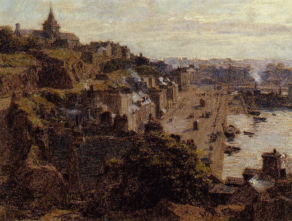 Granville, Morning, vintage artwork by Leon Augustin Lhermitte, 12x8" (A4) Poster