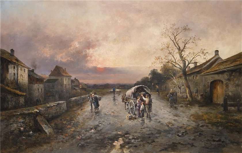 Village road by Emil Barbarini,A3(16x12")Poster