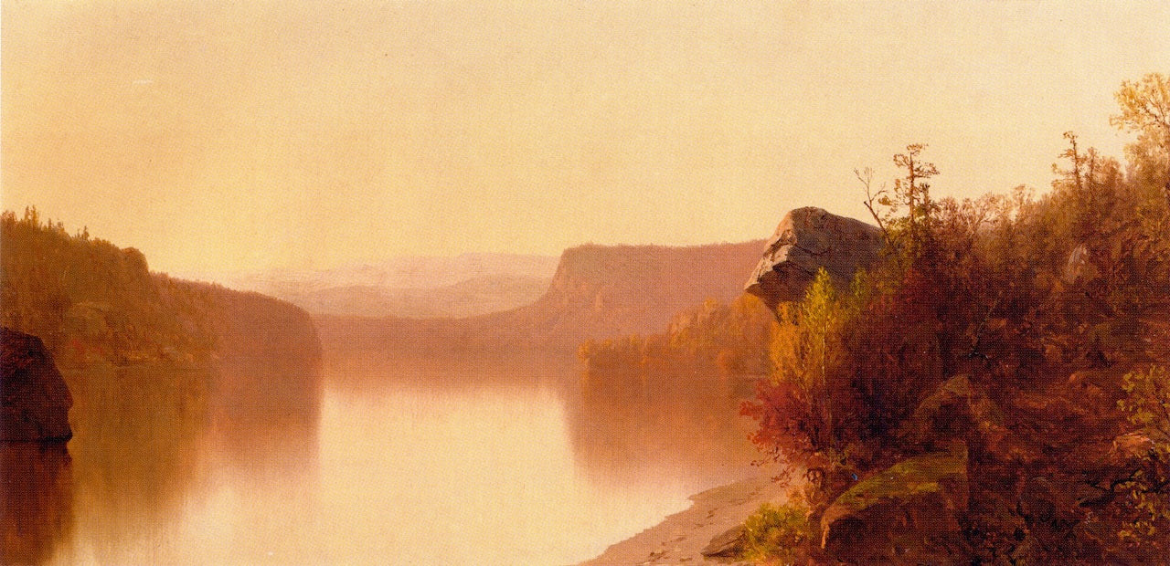 Autumn Lake Scene, vintage artwork by Jervis McEntee, 12x8" (A4) Poster
